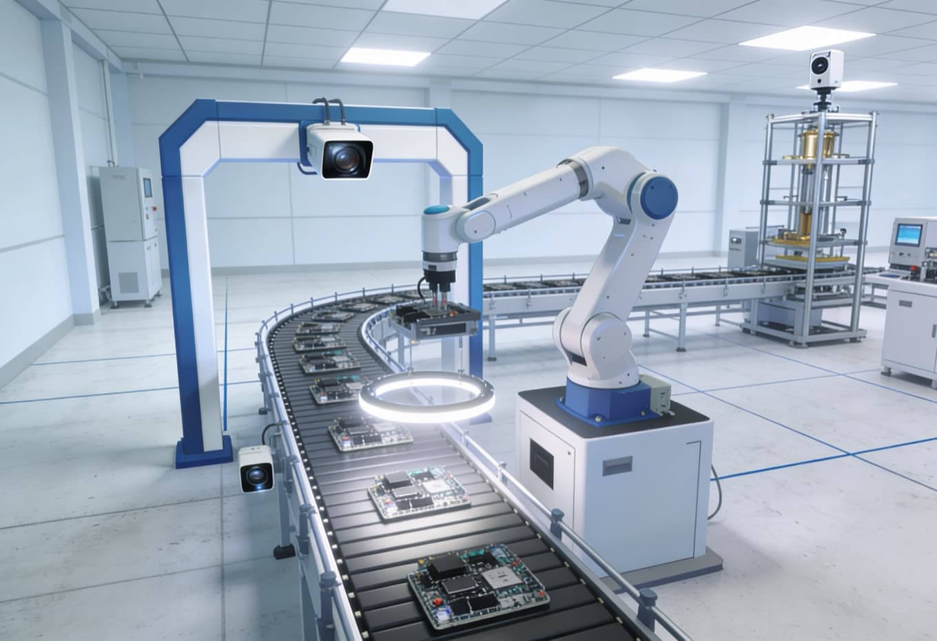 Vision camera inspecting product quality